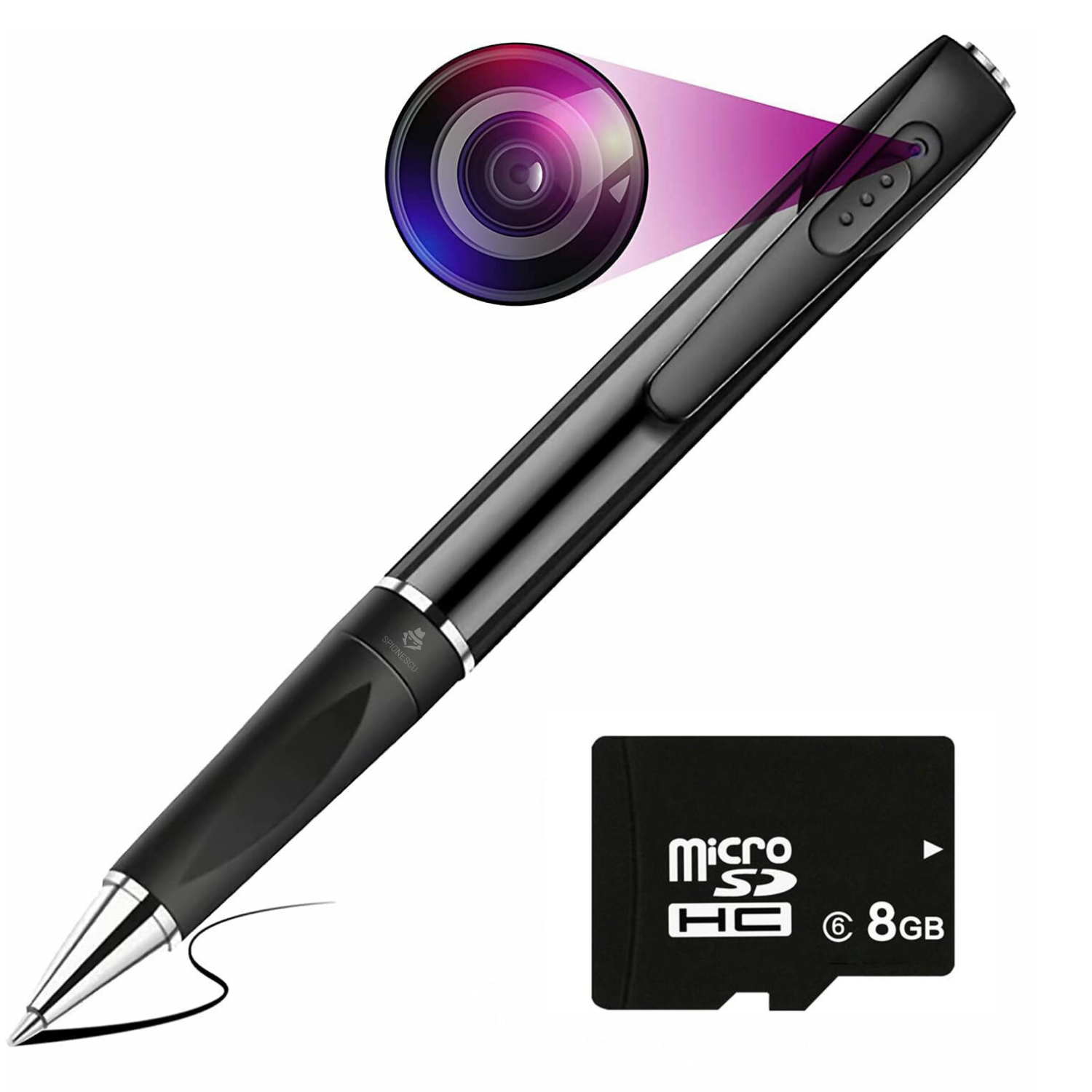 Pix spion camera 1080 HD si microfon, dispozitiv inregistrare audio, video, foto, pix spion cu camera ascunsa