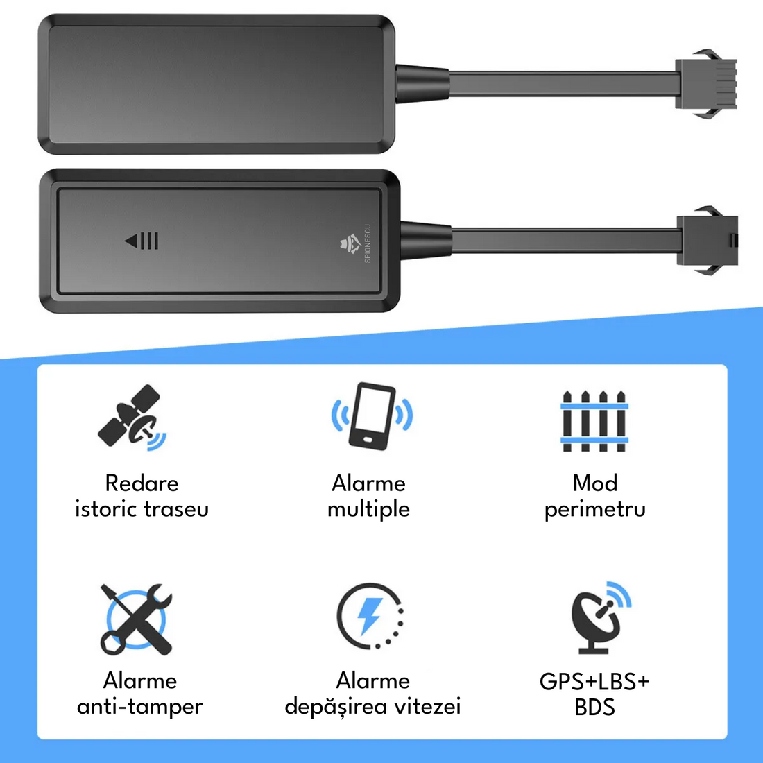 Mini tracker GPS spion, A18, 4G, localizare GPS+LBS+BDS, 9-90V, monitorizare audio, mod perimetru, alarme multiple, autonomie 3 zile, negru