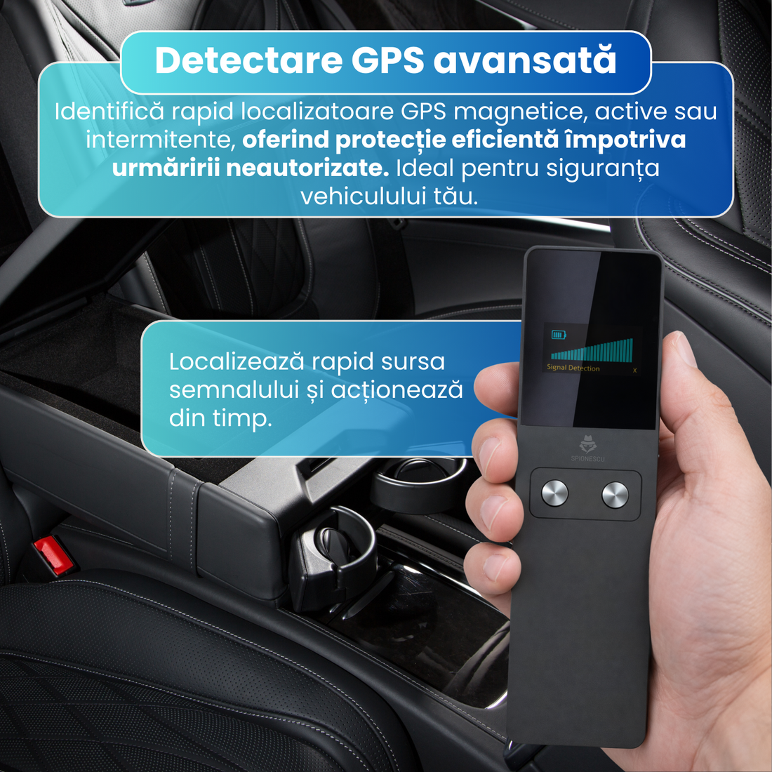 Detector compact dispozitive anti-spionaj KD60 negru