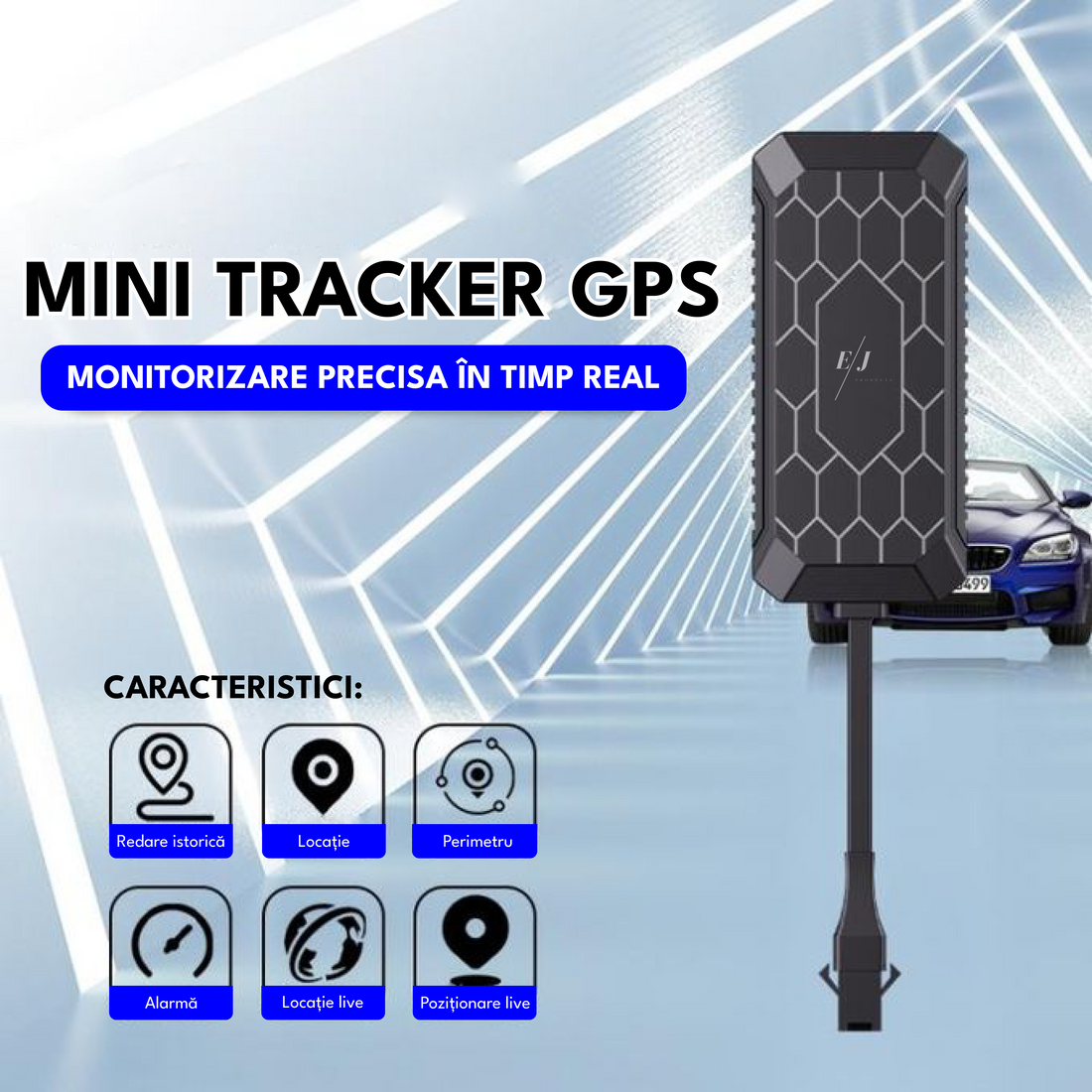 Mini tracker GPS, PG08, localizare GPS+LBS, rezistent la apa IP65, 12-90V, fixare magnetica, autonomie 6 zile