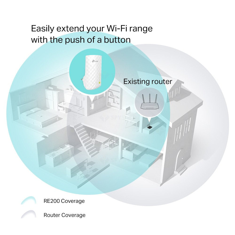 Range Extender wireless TP-Link RE200, 1 port, 2.4/5.0 GHz, 750 Mbps