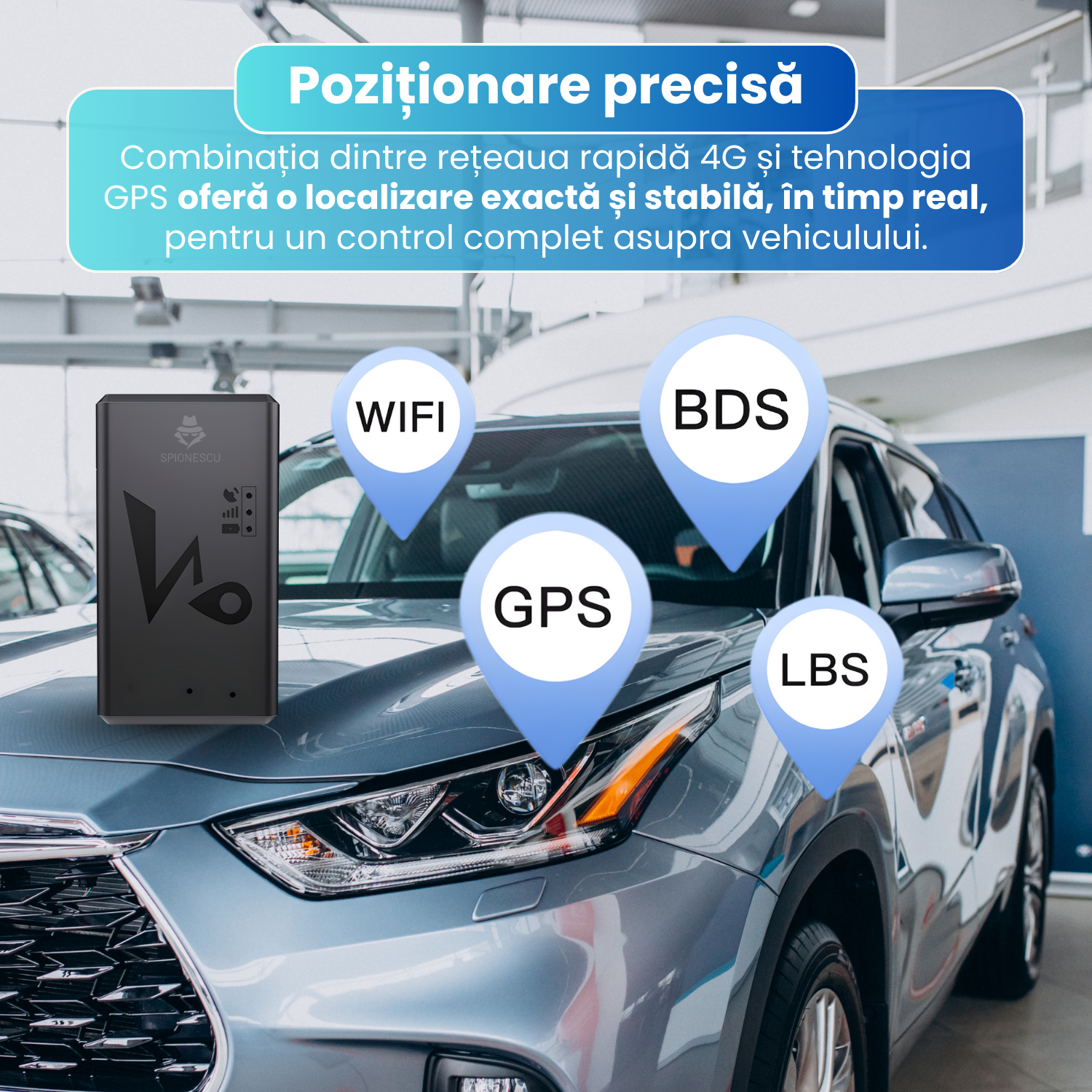 GPS Tracker Auto Q8 4G, SIM inclus 30 zile, magnet puternic, antifurt, localizare in timp real, baterie 1200 mAh, stand-by 4-7 zile, aplicatie gratuita