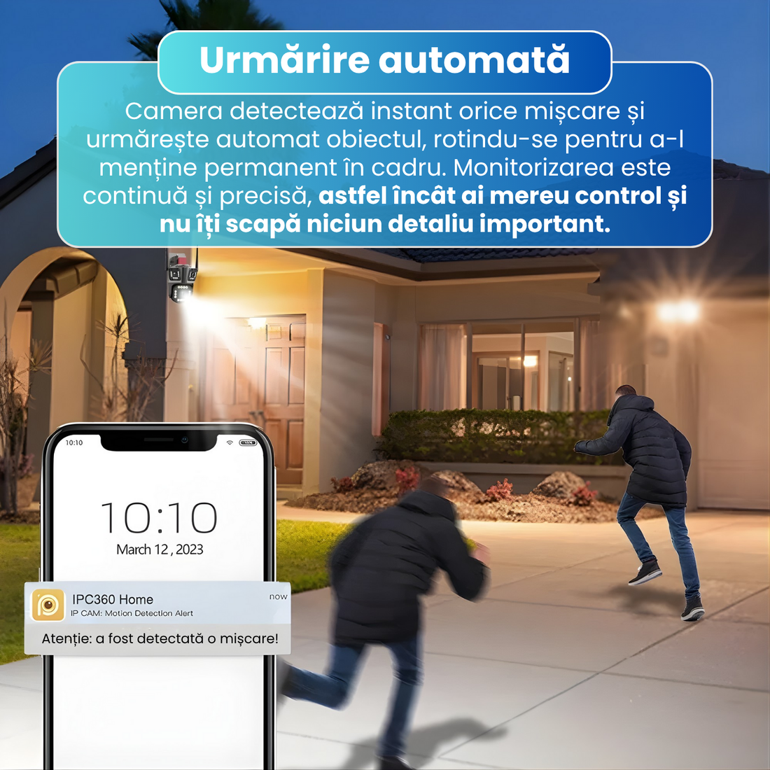 Camera de supraveghere tripla 5K, WIFI, 12MP, 32 GB, PTZ, CCTV, zoom 10x