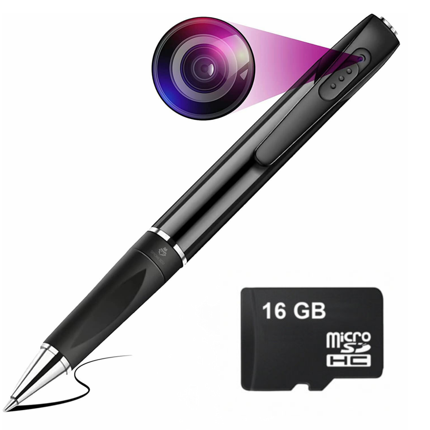 Pix spion camera 1080 HD si microfon, dispozitiv inregistrare audio, video, foto, pix spion cu camera ascunsa