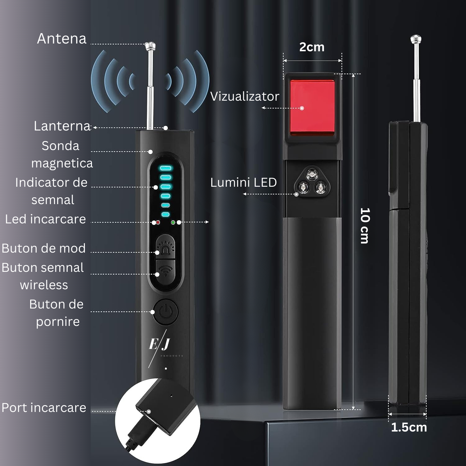 Detector camere ascunse, microfoane, localizator GPS, reportofoane - X13