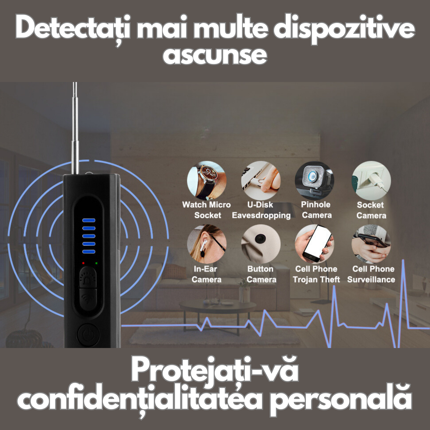 Detector camere ascunse, microfoane, localizator GPS, reportofoane - X13