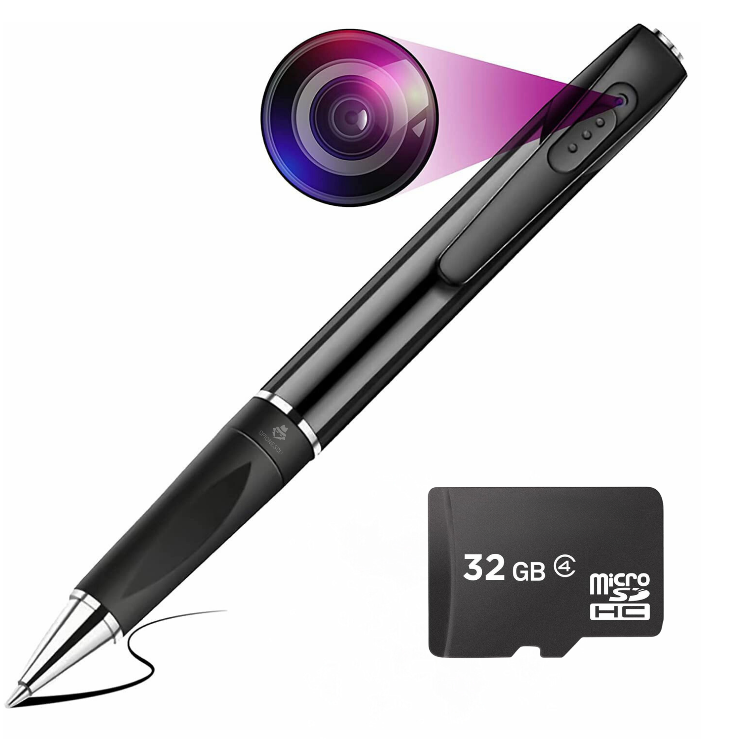 Pix spion camera 1080 HD si microfon, dispozitiv inregistrare audio, video, foto, pix spion cu camera ascunsa