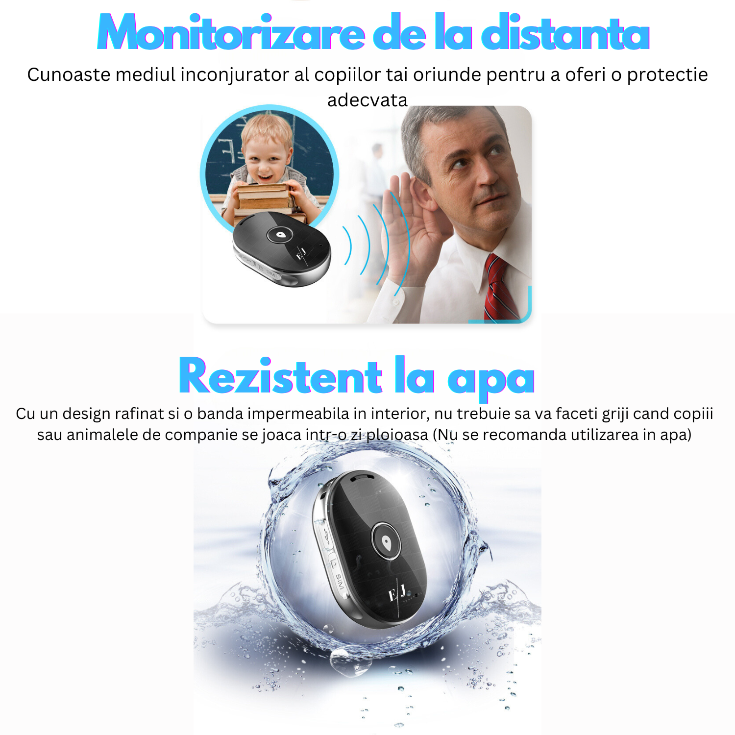 Mini GPS cu functie de localizare si monitorizare rezistent la apa, Nano SIM - C001