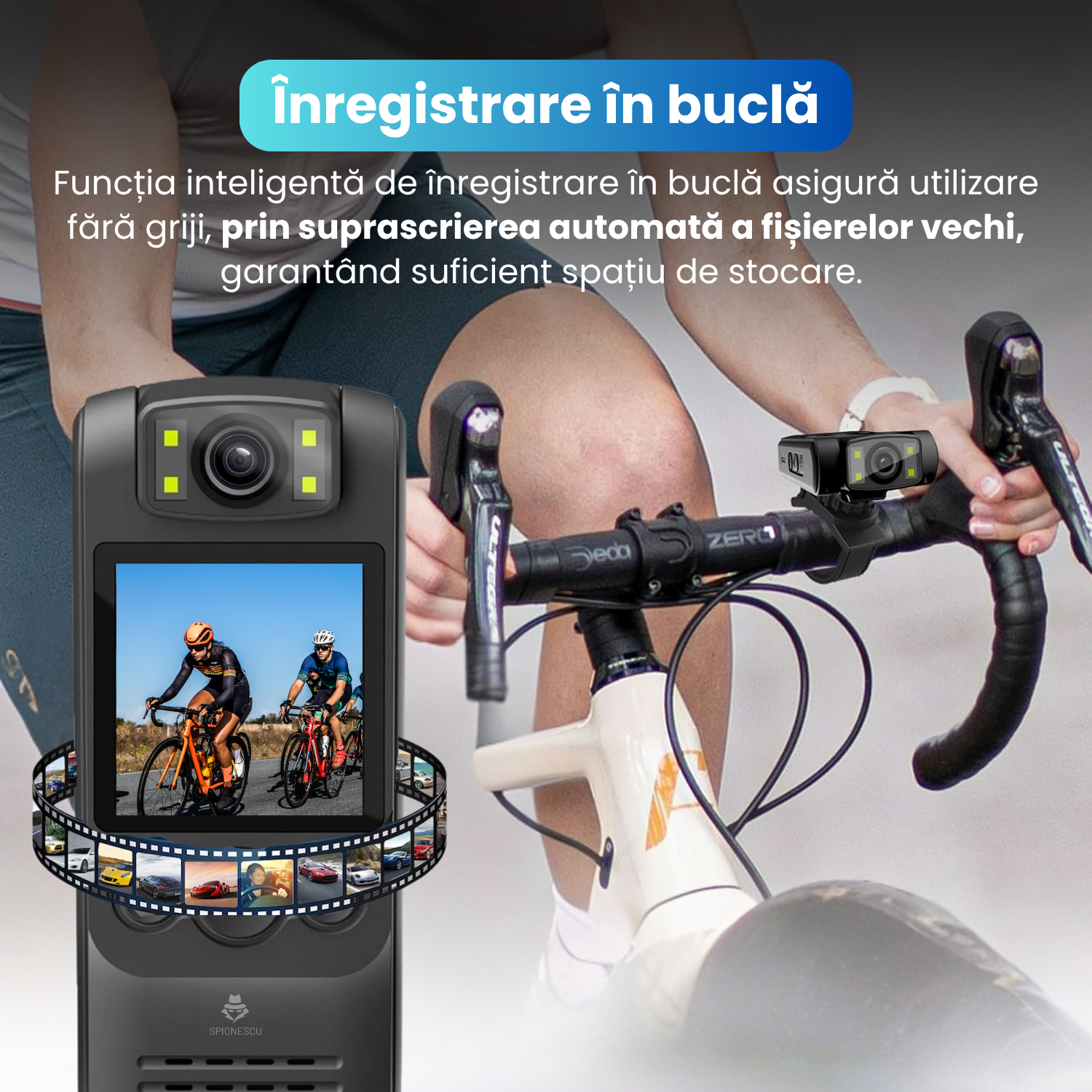 RESIGILAT - Camera video corporala, body cam 1080P, WiFi HotSpot, baterie 1300 mAh, unghi larg de 18