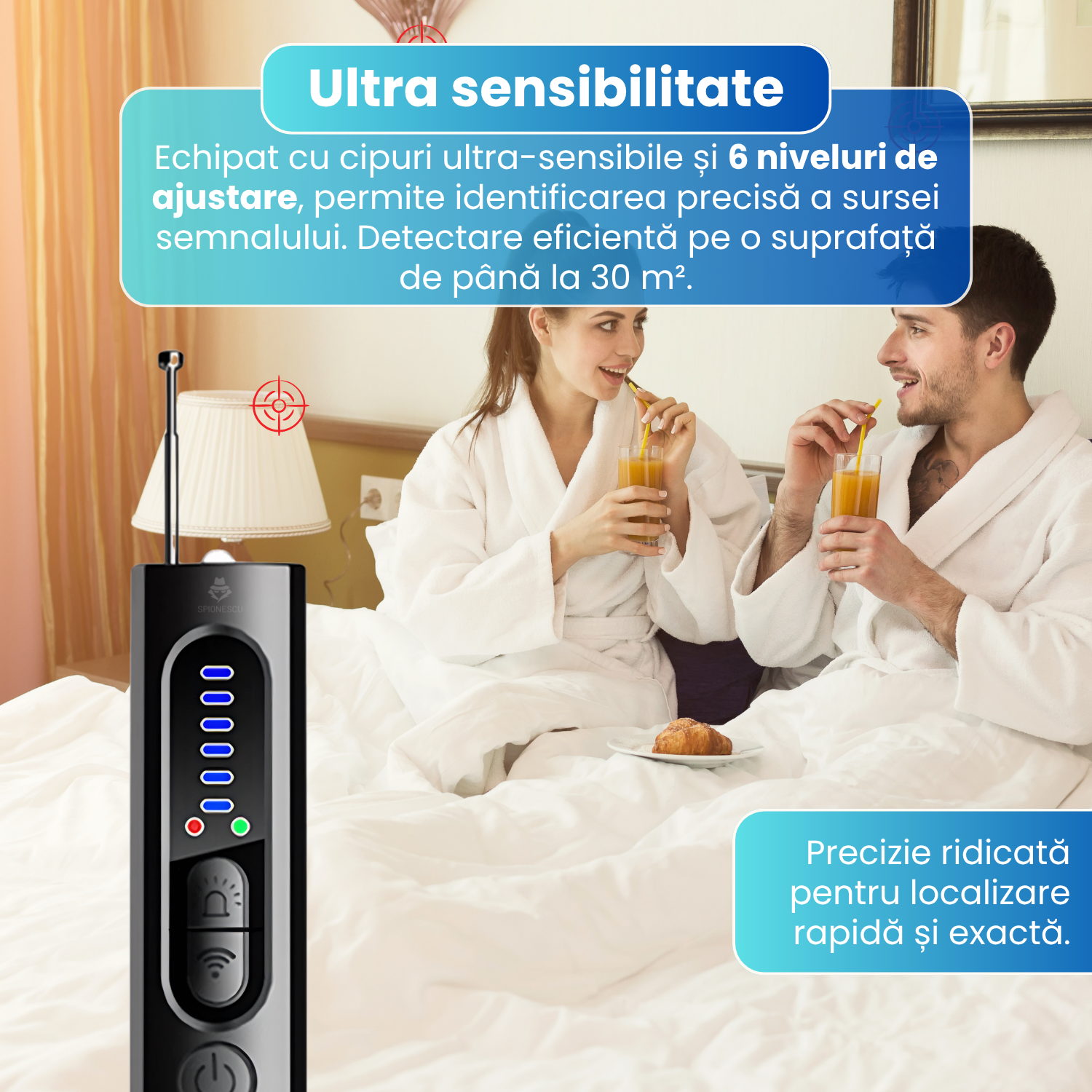 Detector camere ascunse si microfoane X13, detectare GPS, RF 1MHz-6.5GHz, 4 in 1, anti-spionaj, lanterna LED, 400 mAh, sensibilitate ajustabila, baterie reincarcabila, portabil, negru