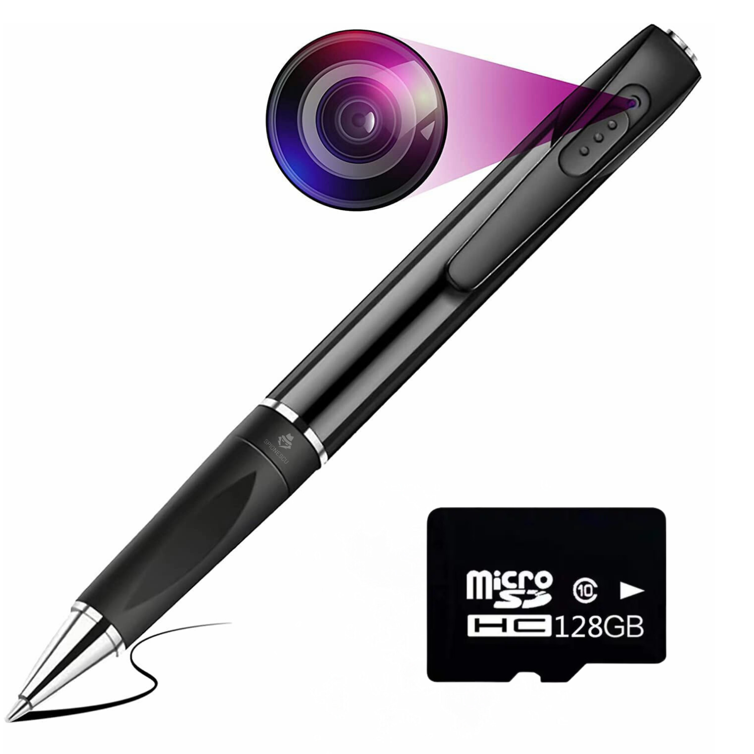 Pix spion camera 1080 HD si microfon, dispozitiv inregistrare audio, video, foto, pix spion cu camera ascunsa