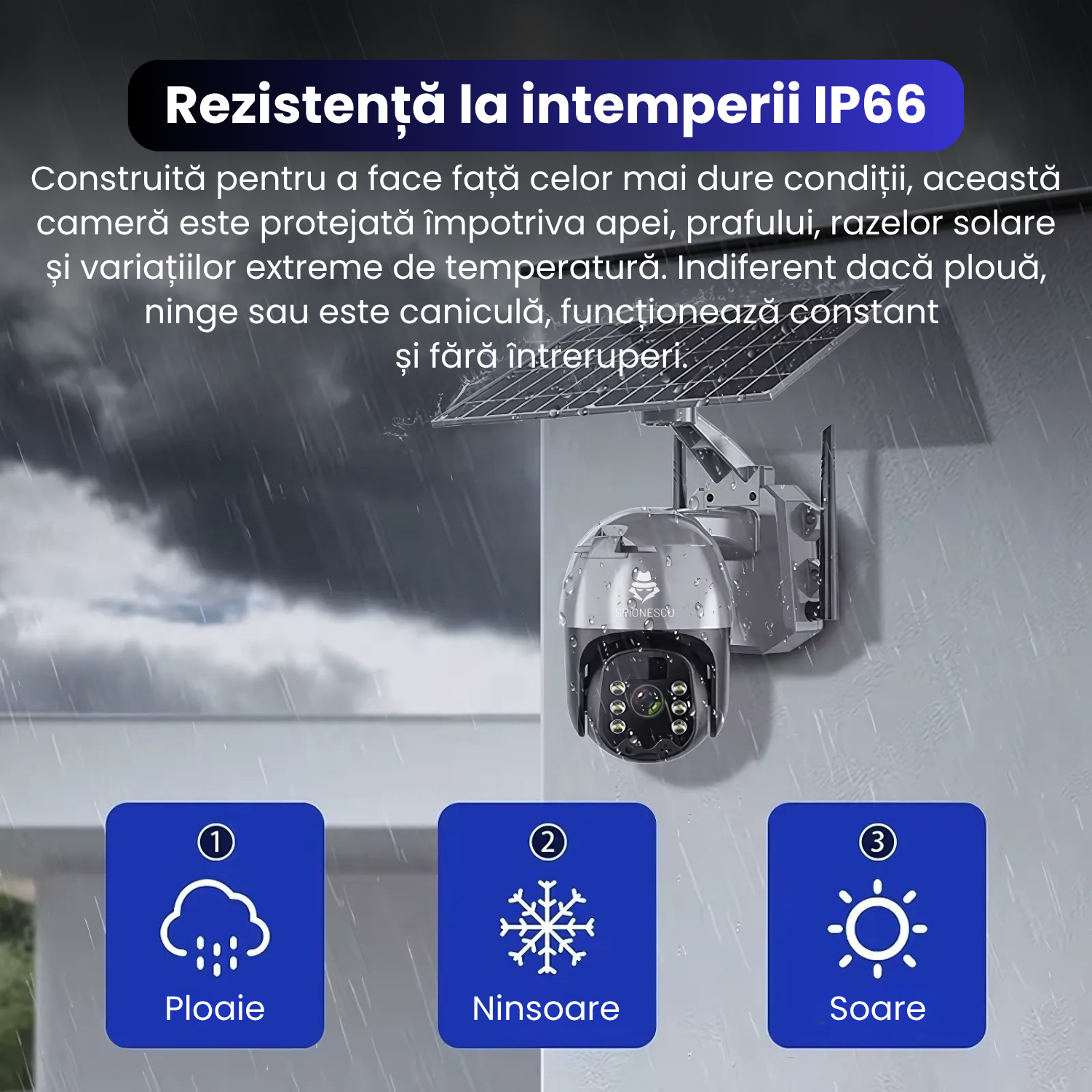 Camera Cu Sim Camera de supraveghere 4G cu SIM, detectie miscare PIR, viziune noctur ...
