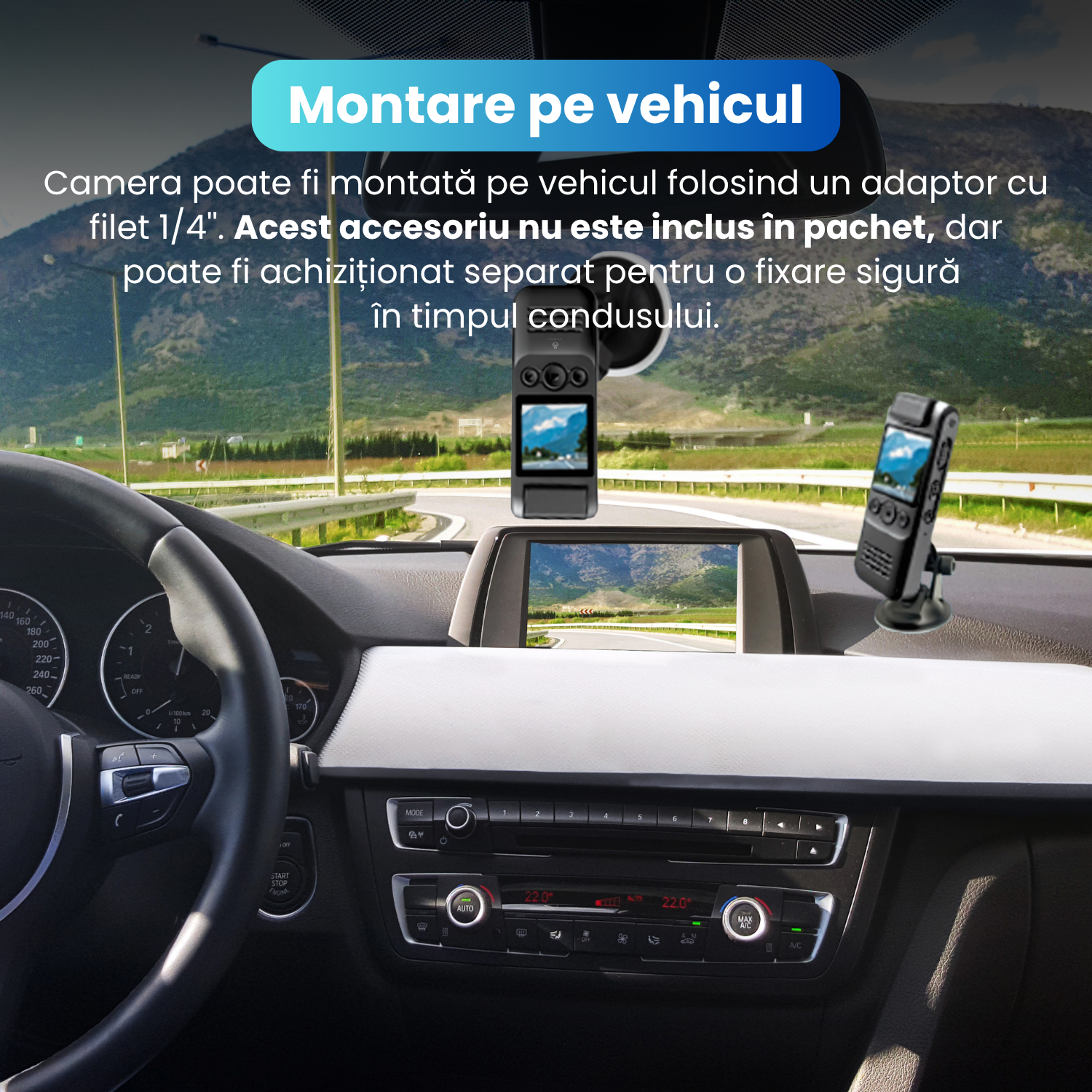 RESIGILAT - Camera video corporala, body cam 1080P, WiFi HotSpot, baterie 1300 mAh, unghi larg de 18