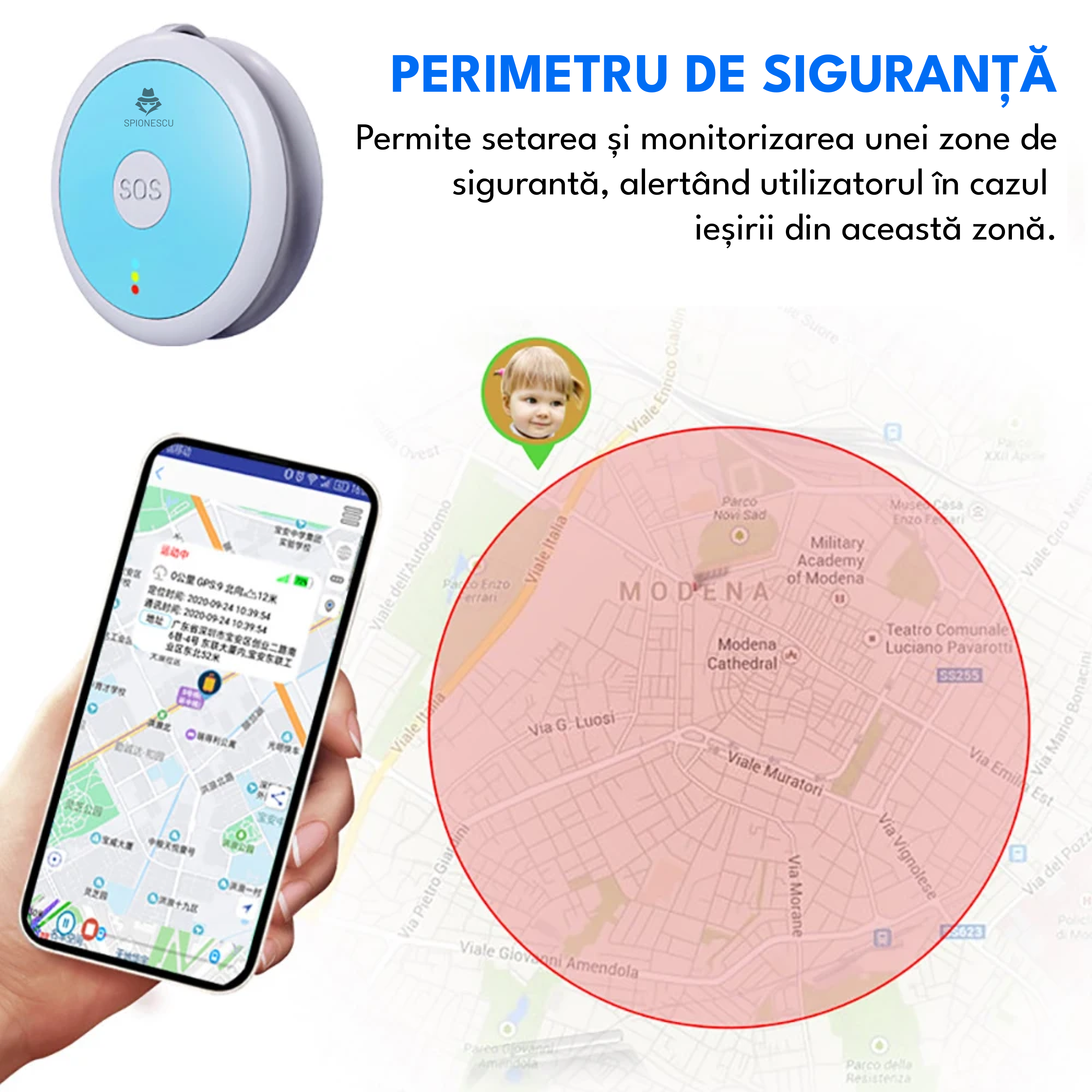Dispozitiv de monitorizare si localizare in timp real, G53, pentru copii si batrani, 4G,  baterie 750mAh, buton SOS, incarcare magnetica, redare istoric, perimetru de siguranta, rezistent la apa IP67