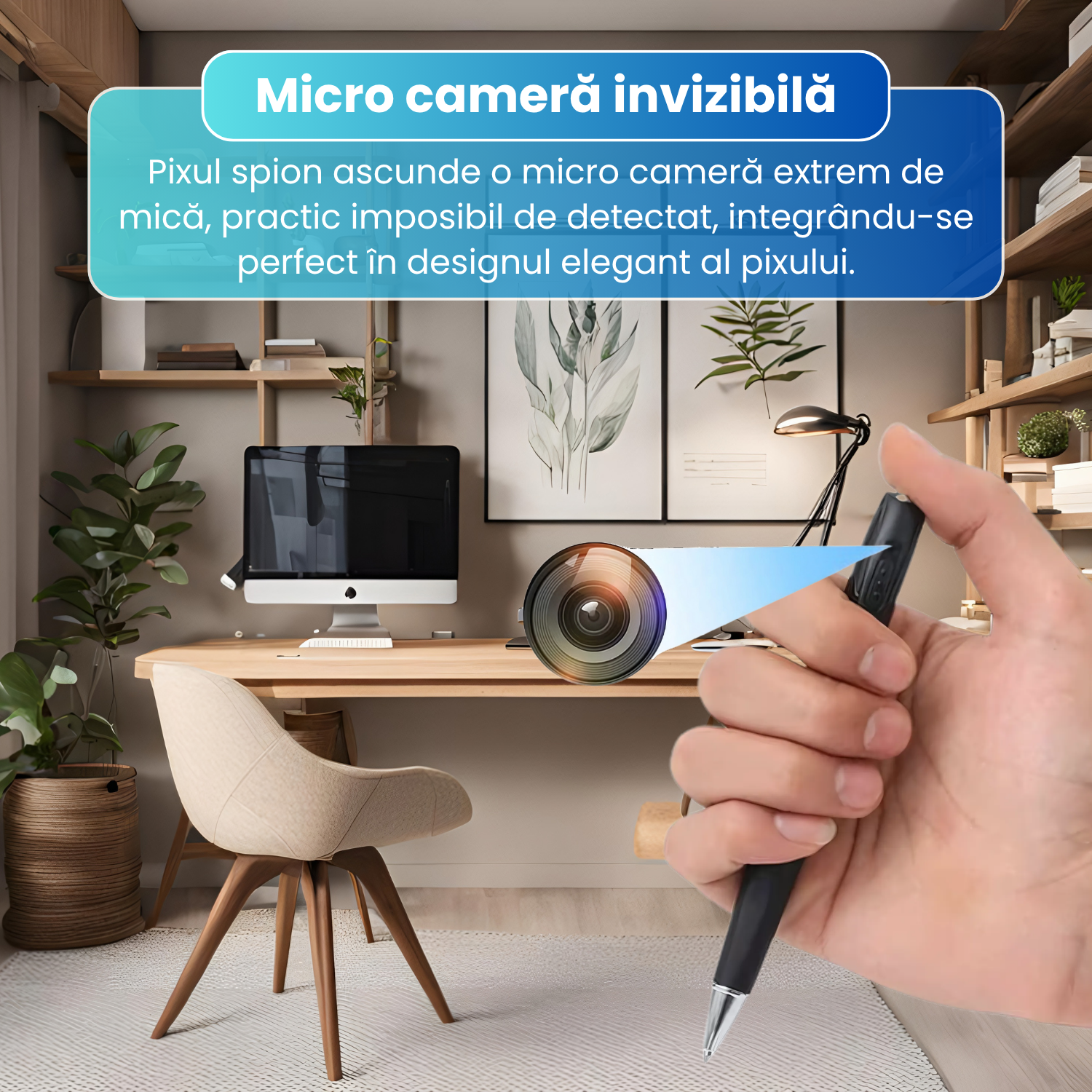 Pix spion camera 1080 HD si microfon, dispozitiv inregistrare audio, video, foto, pix spion cu camera ascunsa