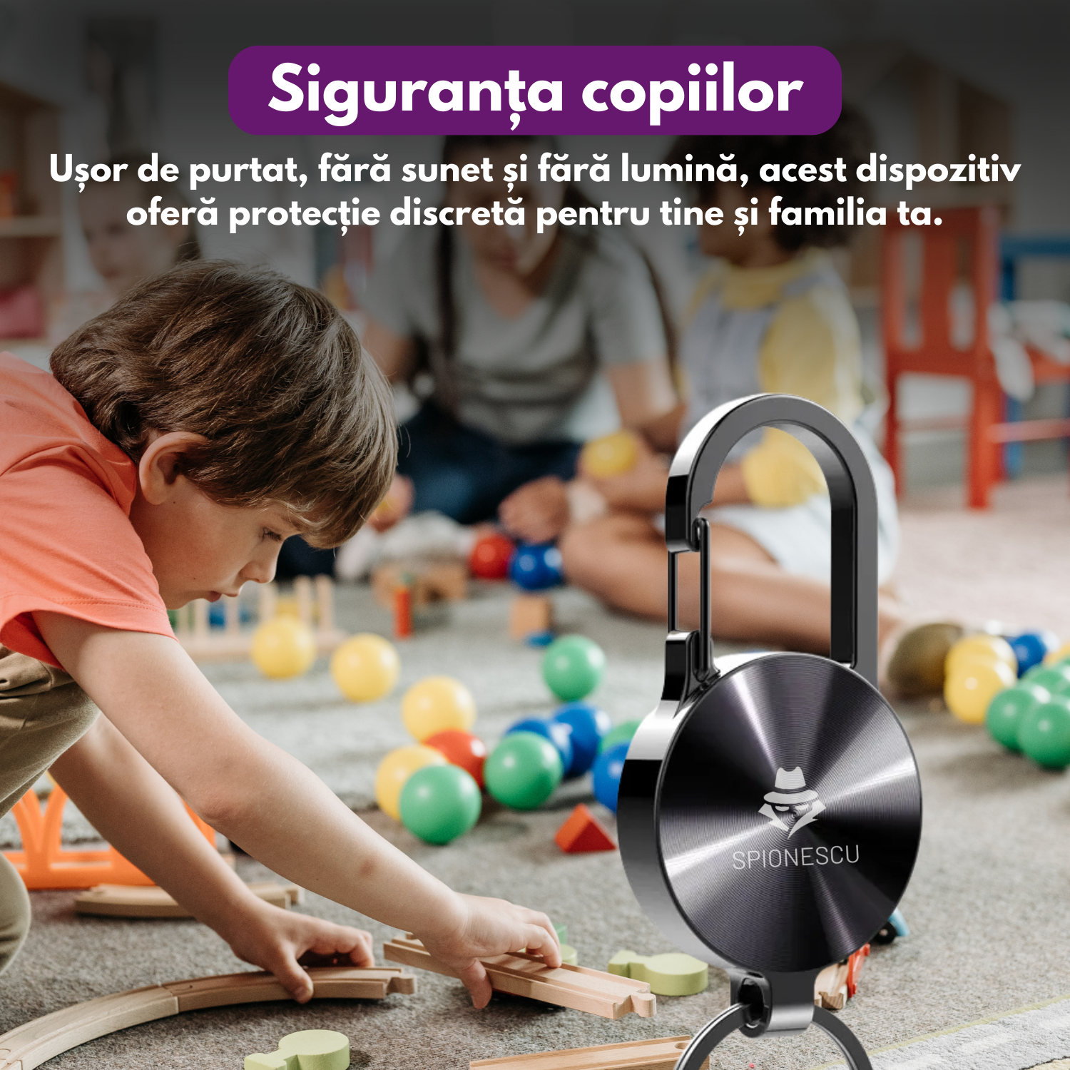 Reportofon spion tip breloc, S25, baterie 120 mAh, autonomie 25 h, MP3 player, inregistrare cu activare vocala, eliminare zgomot