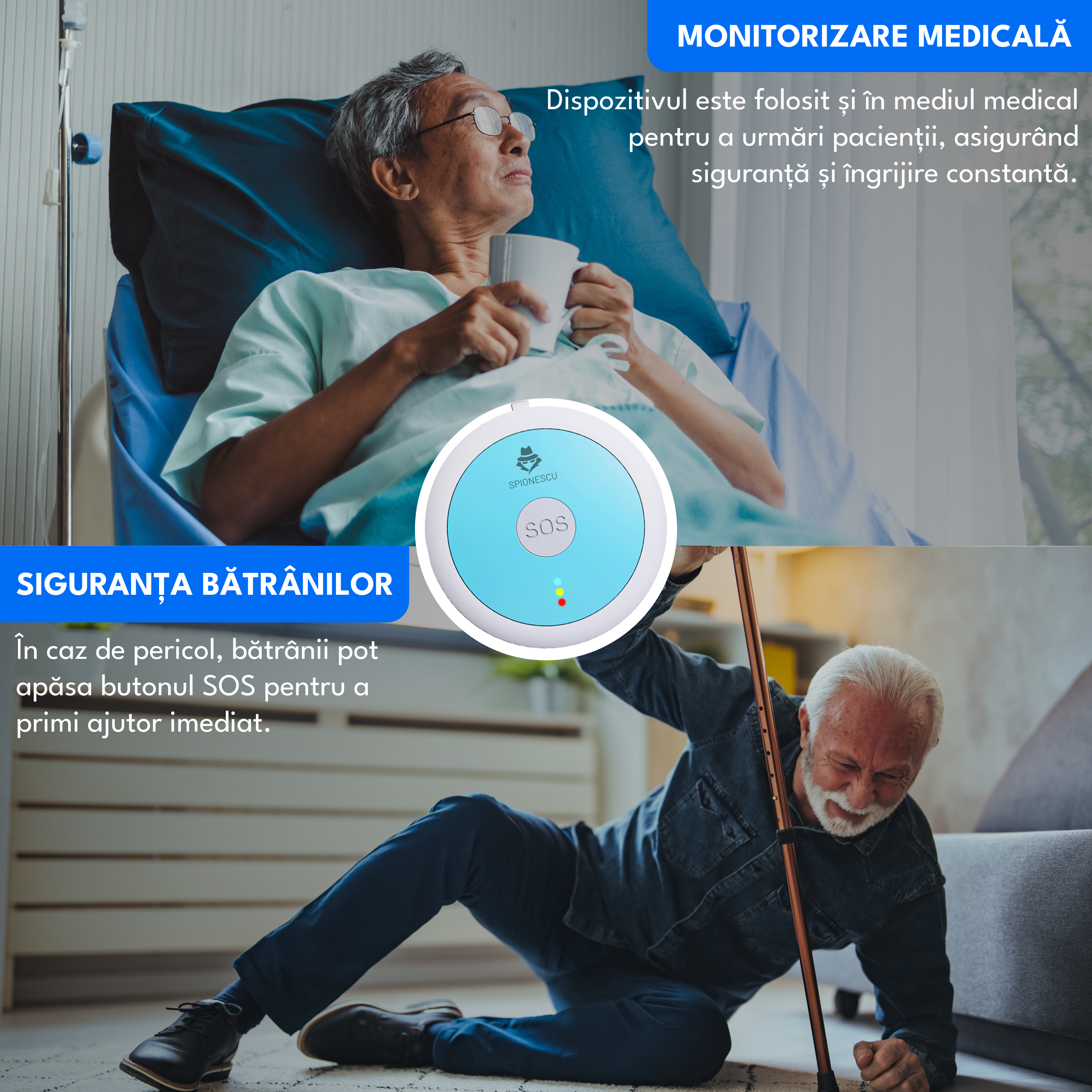 Dispozitiv de monitorizare si localizare in timp real, G53, pentru copii si batrani, 4G,  baterie 750mAh, buton SOS, incarcare magnetica, redare istoric, perimetru de siguranta, rezistent la apa IP67