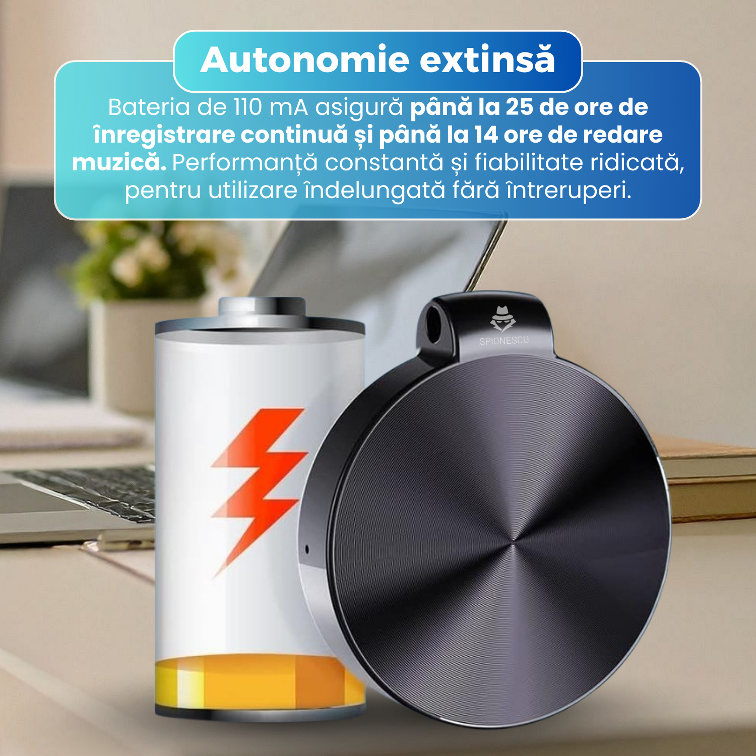RESIGILAT - Mini reportofon cu microfon ascuns, activare vocala - S30