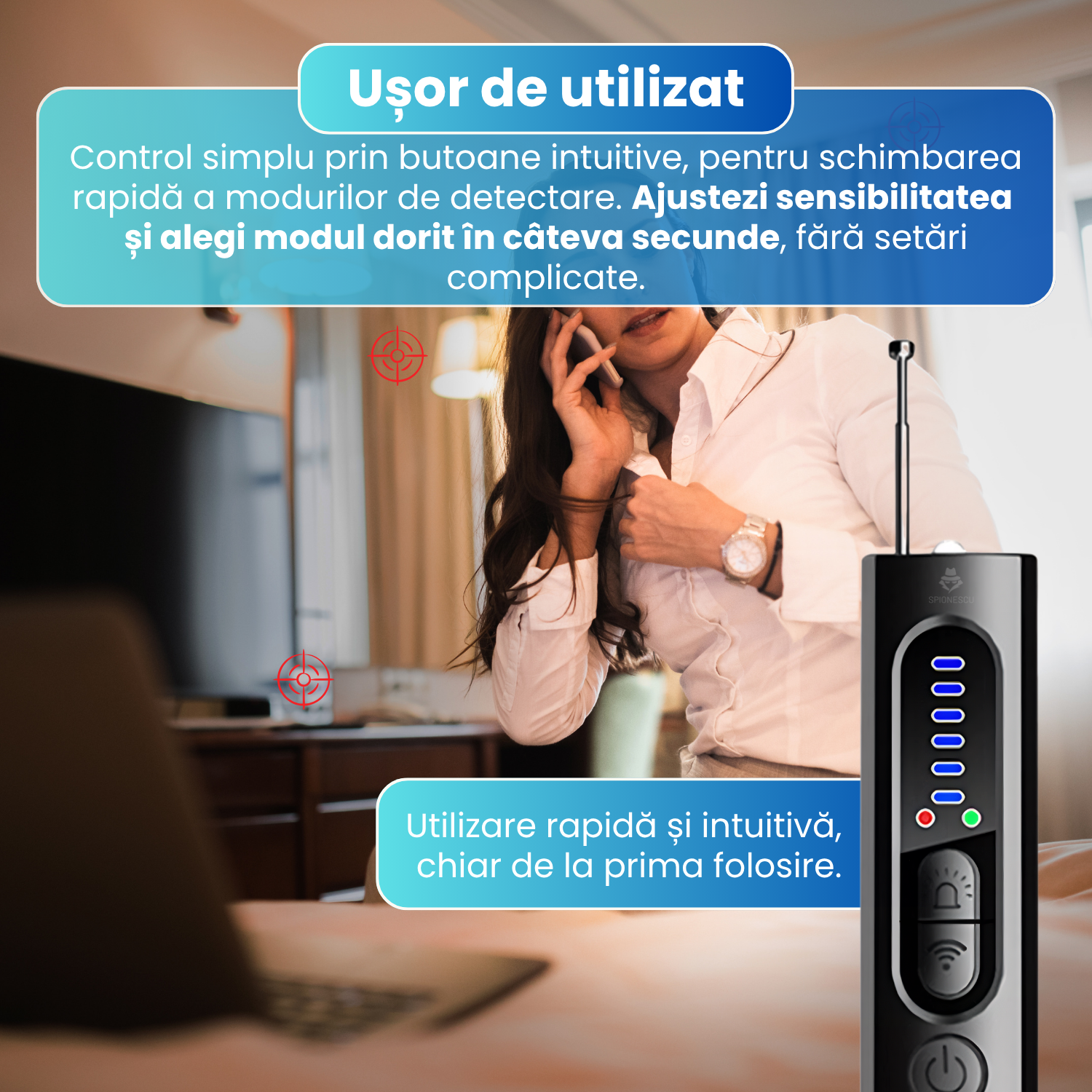 Detector camere ascunse si microfoane X13, detectare GPS, RF 1MHz-6.5GHz, 4 in 1, anti-spionaj, lanterna LED, 400 mAh, sensibilitate ajustabila, baterie reincarcabila, portabil, negru