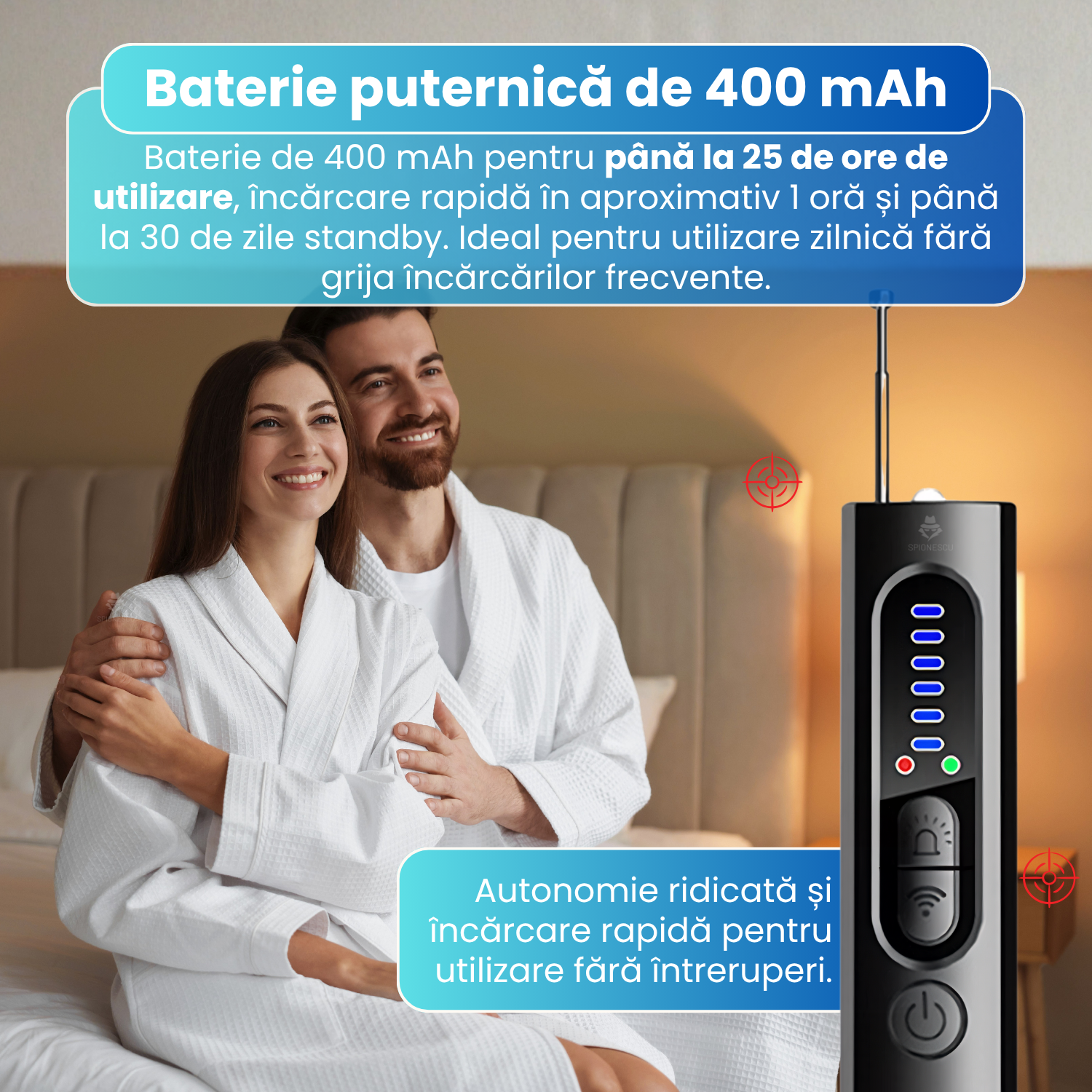 Detector camere ascunse si microfoane X13, detectare GPS, RF 1MHz-6.5GHz, 4 in 1, anti-spionaj, lanterna LED, 400 mAh, sensibilitate ajustabila, baterie reincarcabila, portabil, negru