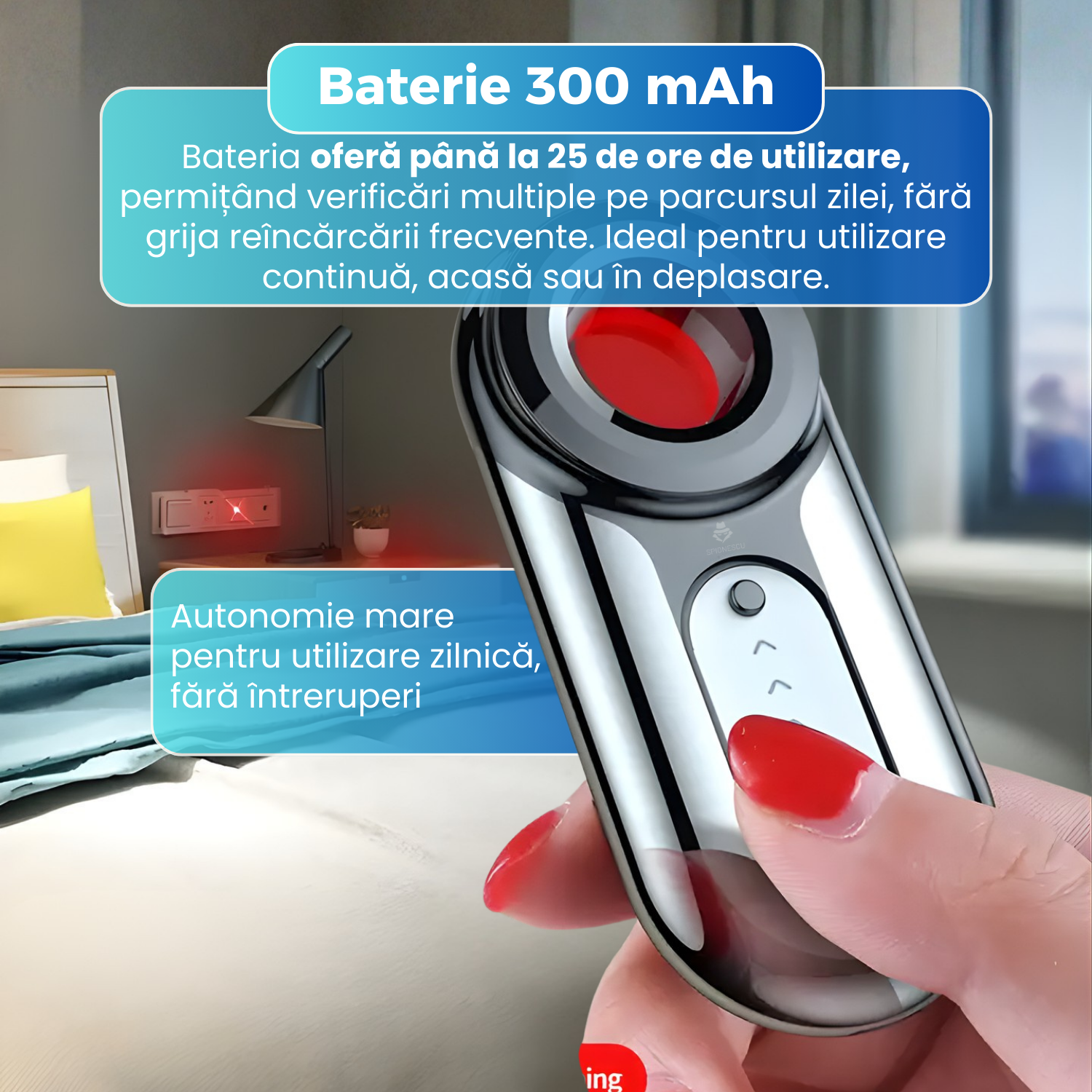 Detector aparate spionaj portabil, AK470, detectare camere ascunse, microfoane, GPS, senzor infraros