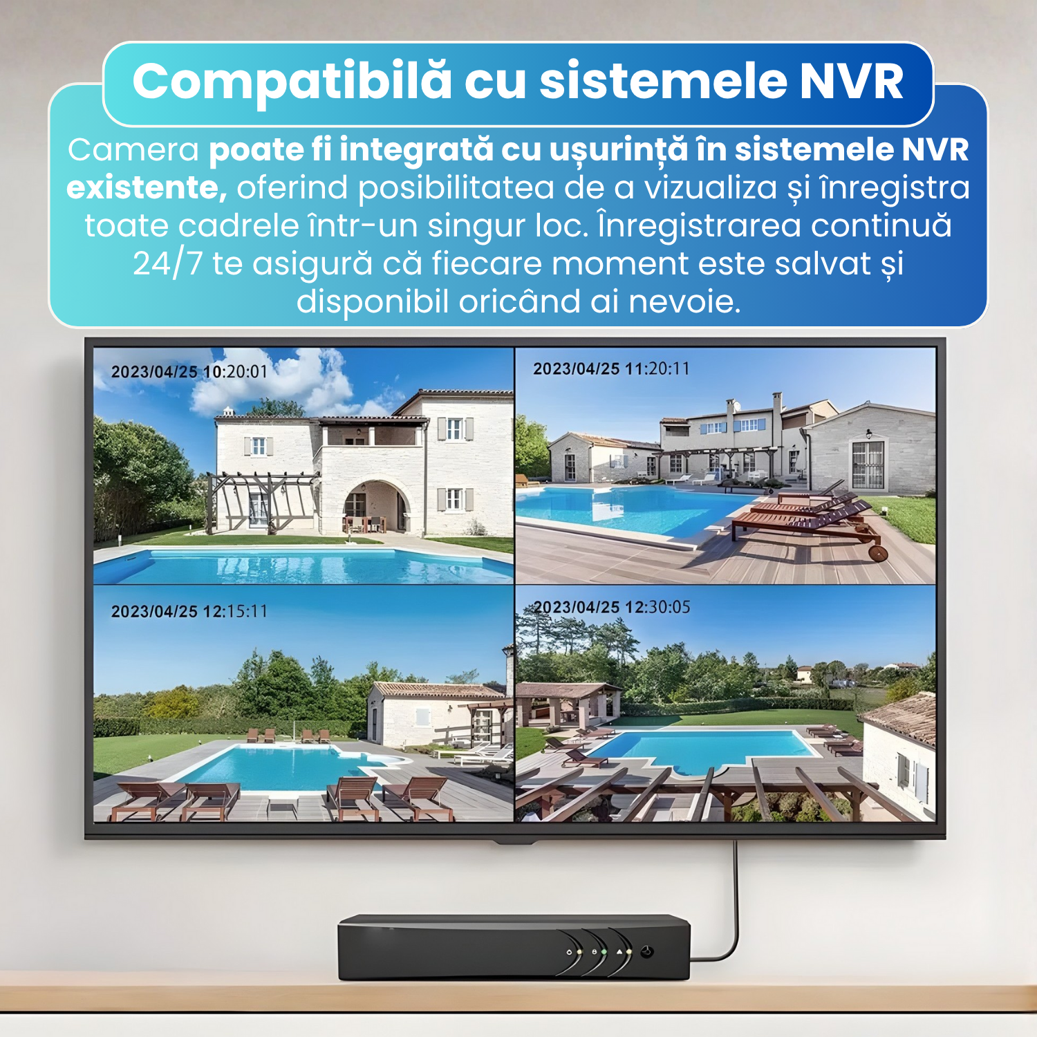 Camera supraveghere 12 MP tripla 5K, WiFi, 32 GB, PTZ – Spionescu