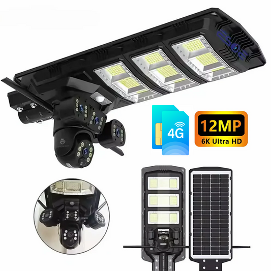 Camera de supraveghere, Q7, 12MP, panou solar integrat, conexiune 4G, viziune nocturna color, detectare miscare, audio bidirectional, rezistenta la apa IP66, Vizualizare panoramica 360°
