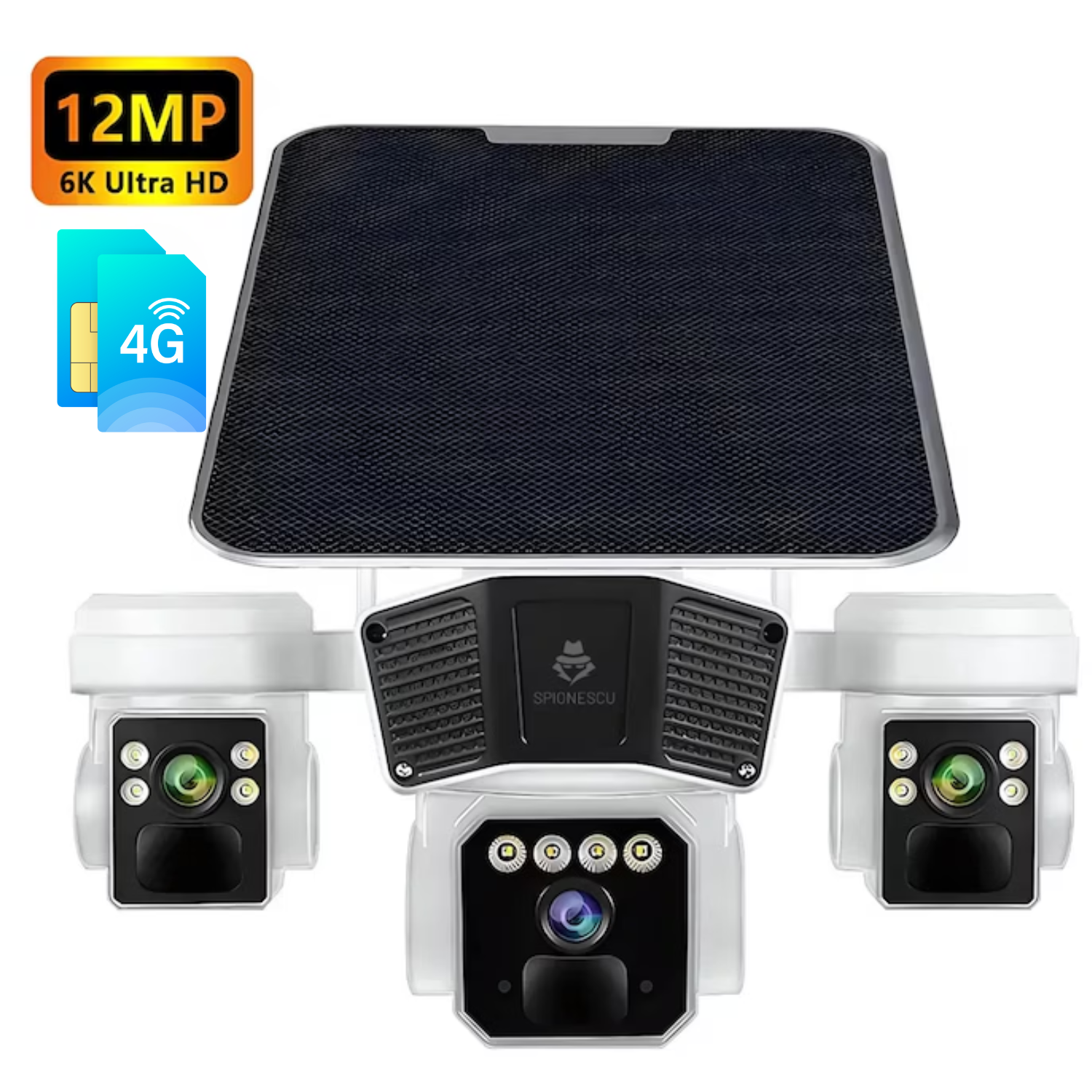 Camera de supraveghere, Q6, 12MP, panou solar integrat, conexiune 4G, slot SIM, viziune nocturna, detectie miscarare, audio bidirectional, rezistenta la apa IP66