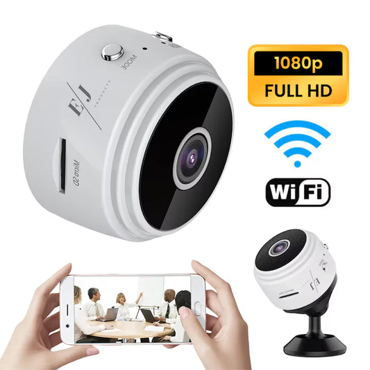 Mini camera magnetica cu picior, HotSpot WiFi, 1080P, vedere nocturna, detectare miscare, unghi larg 150°, corp metalic, baterie 1500 mAh, suport card microSD, control din aplicatie