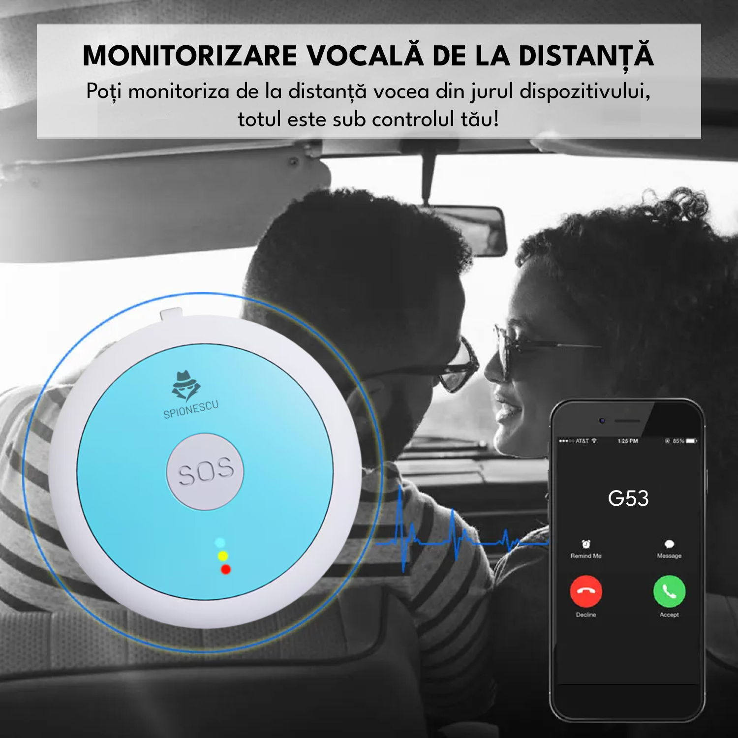 Dispozitiv de monitorizare si localizare in timp real, G53, pentru copii si batrani, 4G,  baterie 750mAh, buton SOS, incarcare magnetica, redare istoric, perimetru de siguranta, rezistent la apa IP67