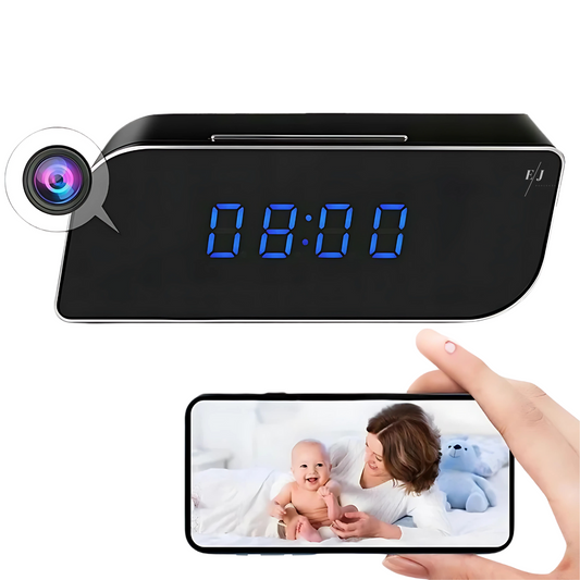 Ceas cu camera ascunsa WiFi, HD, night vision, unghi 160°, infrarosu si senzor de miscare