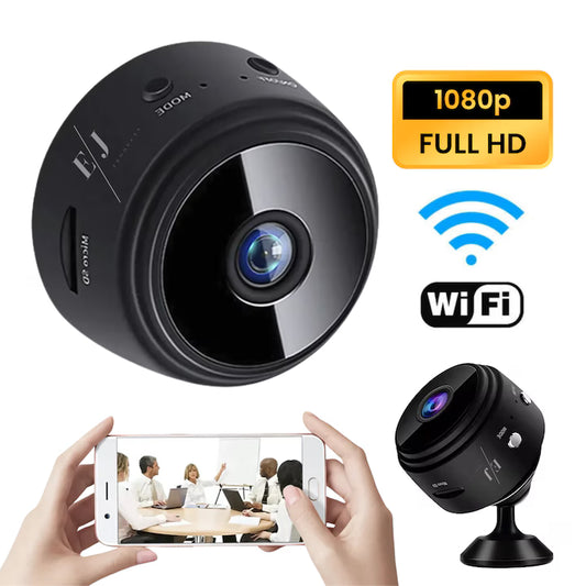 Mini camera magnetica cu picior, HotSpot WiFi, 1080P, vedere nocturna, detectare miscare, unghi larg 150°, corp metalic, baterie 1500 mAh, suport card microSD, control din aplicatie
