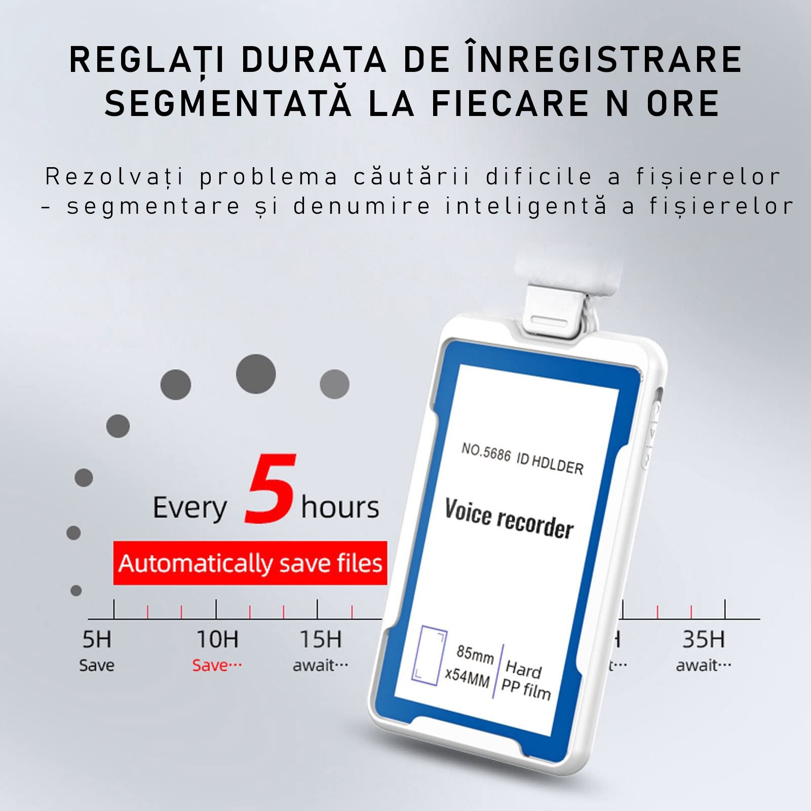 Ecuson cu microfon ascuns, activare vocala, MP3 Player, 16GB - K3