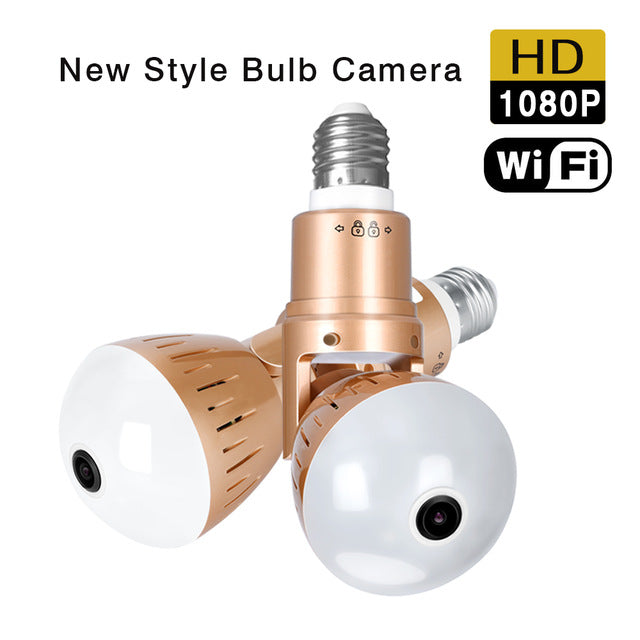Bec cu camera ascunsa WiFi, HD, night vision, unghi 90° si senzor de miscare
