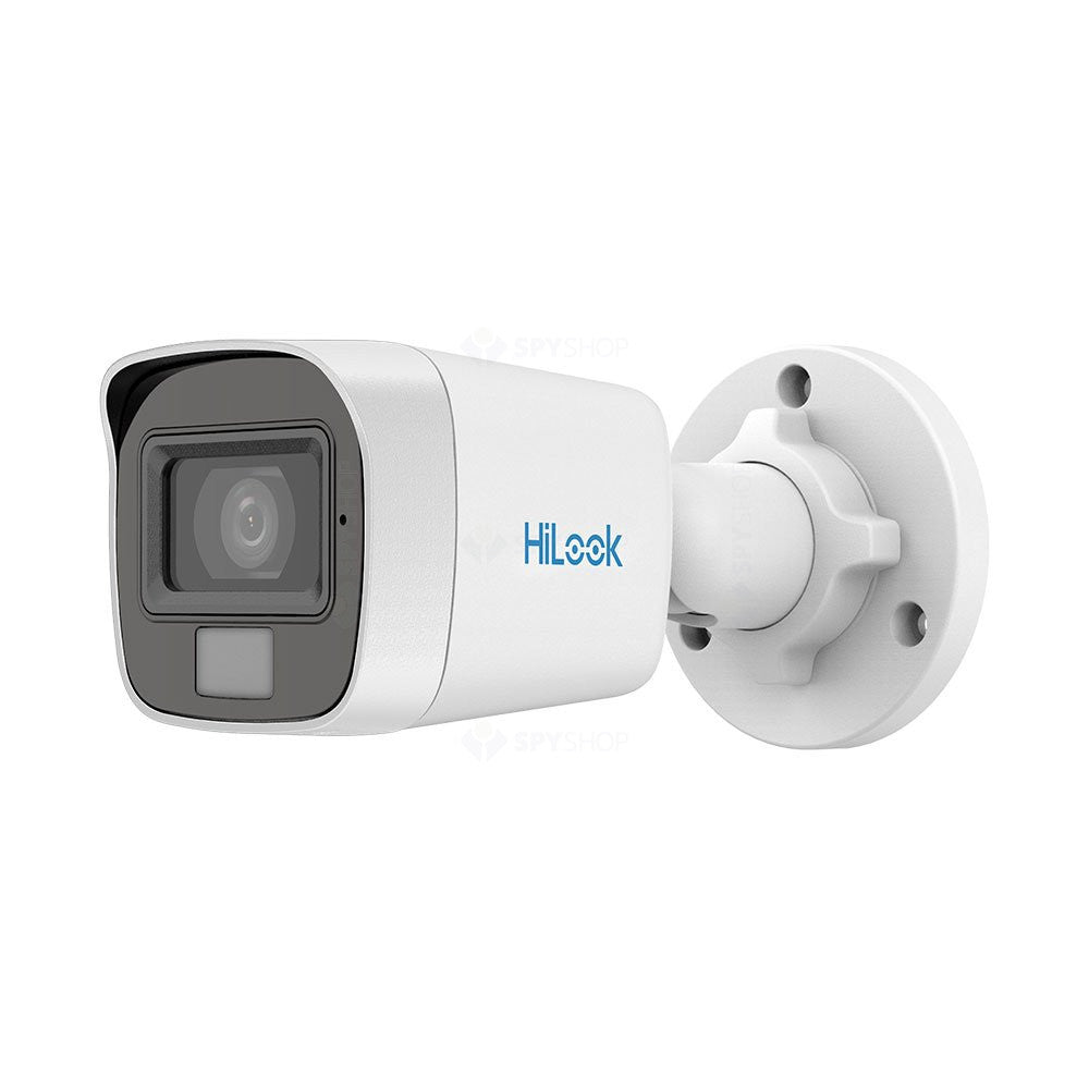 Camera supraveghere exterior cu iluminare duala Hikvision HiLook Smart Hybrid Light THC-B129-LPS, 2 MP, 2.8 mm, IR/lumina alba 20 m, microfon
