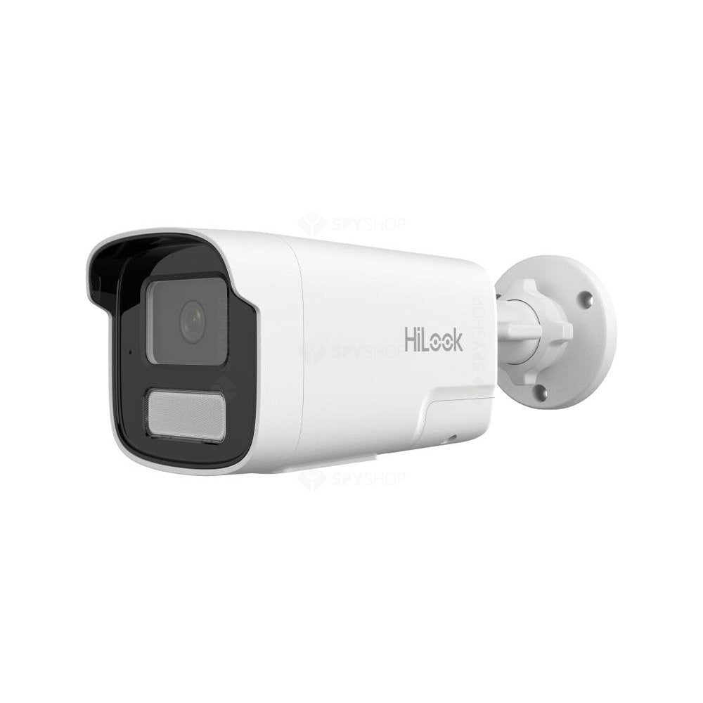 Camera supraveghere IP exterior cu iluminare duala Hikvision HiLook Smart Hybrid Light IPC-B420HA-LUF/SL, 2 MP, 4 mm, IR / lumina alba 50 m, microfon / difuzor, detectie persoane/vehicule, PoE