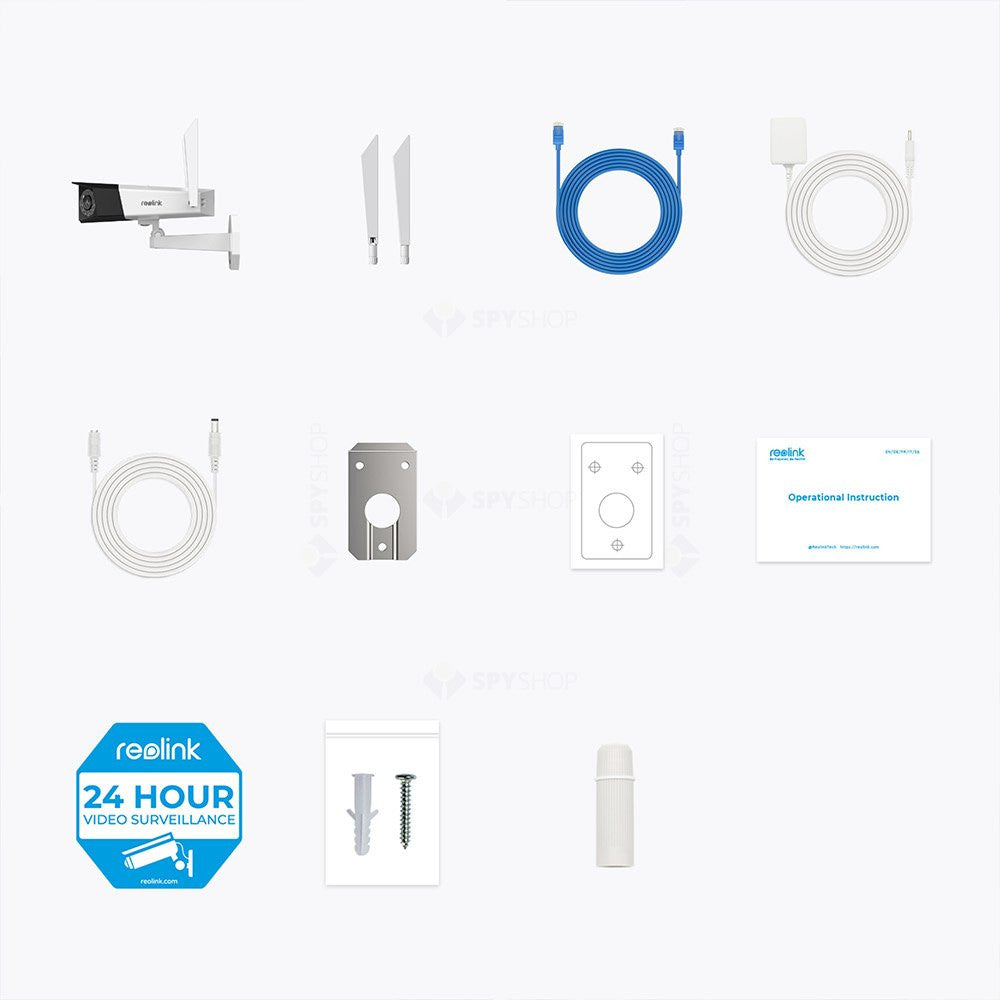 Camera supraveghere IP exterior Reolink Duo 2 WiFi W730, 8MP, unghi vizual 180 grade, slot card, lumina alba/IR 30 m, detectie oameni/vehicule, microfon, difuzor