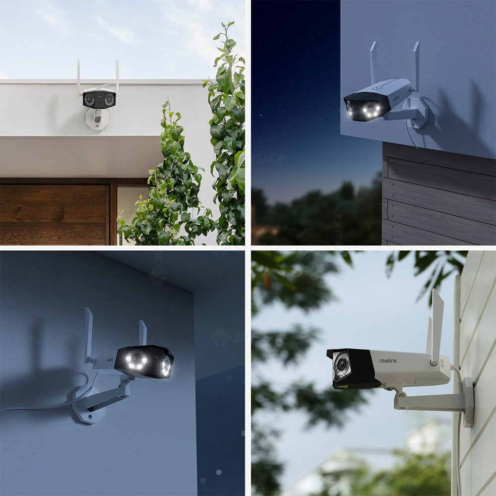 Camera supraveghere IP exterior Reolink Duo 2 WiFi W730, 8MP, unghi vizual 180 grade, slot card, lumina alba/IR 30 m, detectie oameni/vehicule, microfon, difuzor