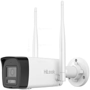 Camera supraveghere wireless exterior IP WiFi 6 cu iluminare duala Hikvision HiLook IPC-B120HA-LDF/W, 2 MP, 2.8 mm, IR / lumina alba 30 m, microfon si difuzor, detectie persoane/vehicule