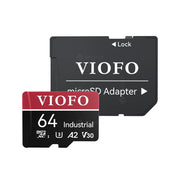 Card de memorie MicroSDXC Viofo Industrial, 64 GB, U3 A2 V30, viteza scriere 40Mb/s, viteaza citire 100 Mb/s, suporta 4K, video 3D si burst mode, recomandat camere auto VIOFO