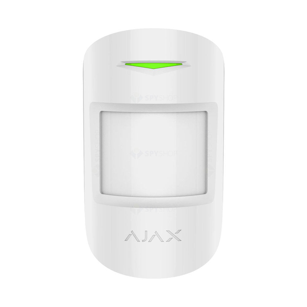Detector de miscare wireless PIR si MW Ajax MotionProtect Plus WH, 12 m, 88 grade, pet immunity, 868 MHz, RF 1200 m