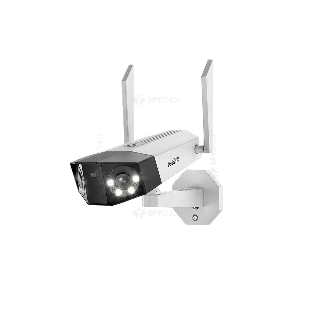 Camera supraveghere IP exterior Reolink Duo 2 WiFi W730, 8MP, unghi vizual 180 grade, slot card, lumina alba/IR 30 m, detectie oameni/vehicule, microfon, difuzor