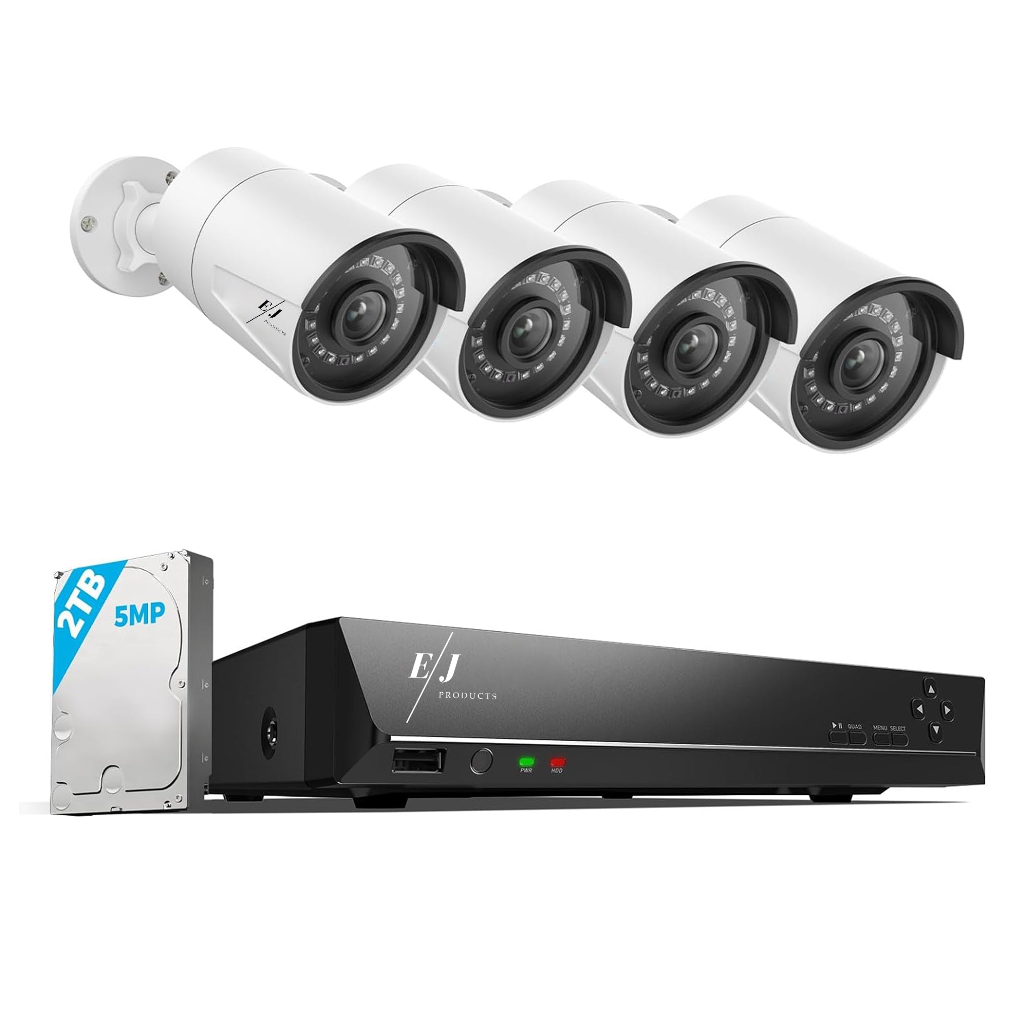 Sistem supraveghere video 4 camere exterior/interior 5MP, AI, RLK8-410B4, 8 canale, PoE IP67, NVR, 4K, HDD 2TB