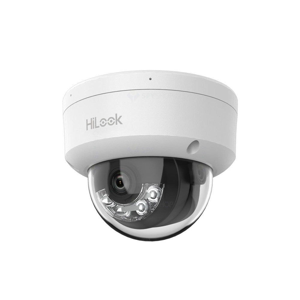 Camera supraveghere IP Dome cu iluminare duala Hikvision HiLook IPC-D120HA-LUC, 2MP, 2.8 mm, IR 20 m, lumina alba 15 m, microfon, PoE