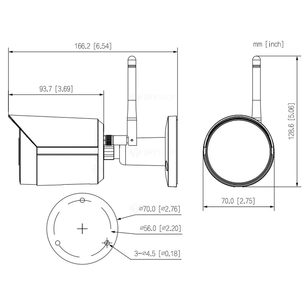 Camera supraveghere wireless IP WiFi Dahua IPC-HFW1230DS-SAW-0280B, 2 MP, IR 30 m, 2.8 mm, microfon, slot card
