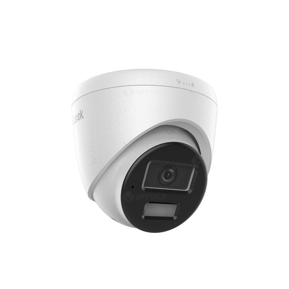 Camera supraveghere IP Dome cu iluminare duala Hikvision HiLook IPC-T220HA-LUC, 2MP, 2.8 mm, IR 20 m, lumina alba 15 m, microfon, PoE