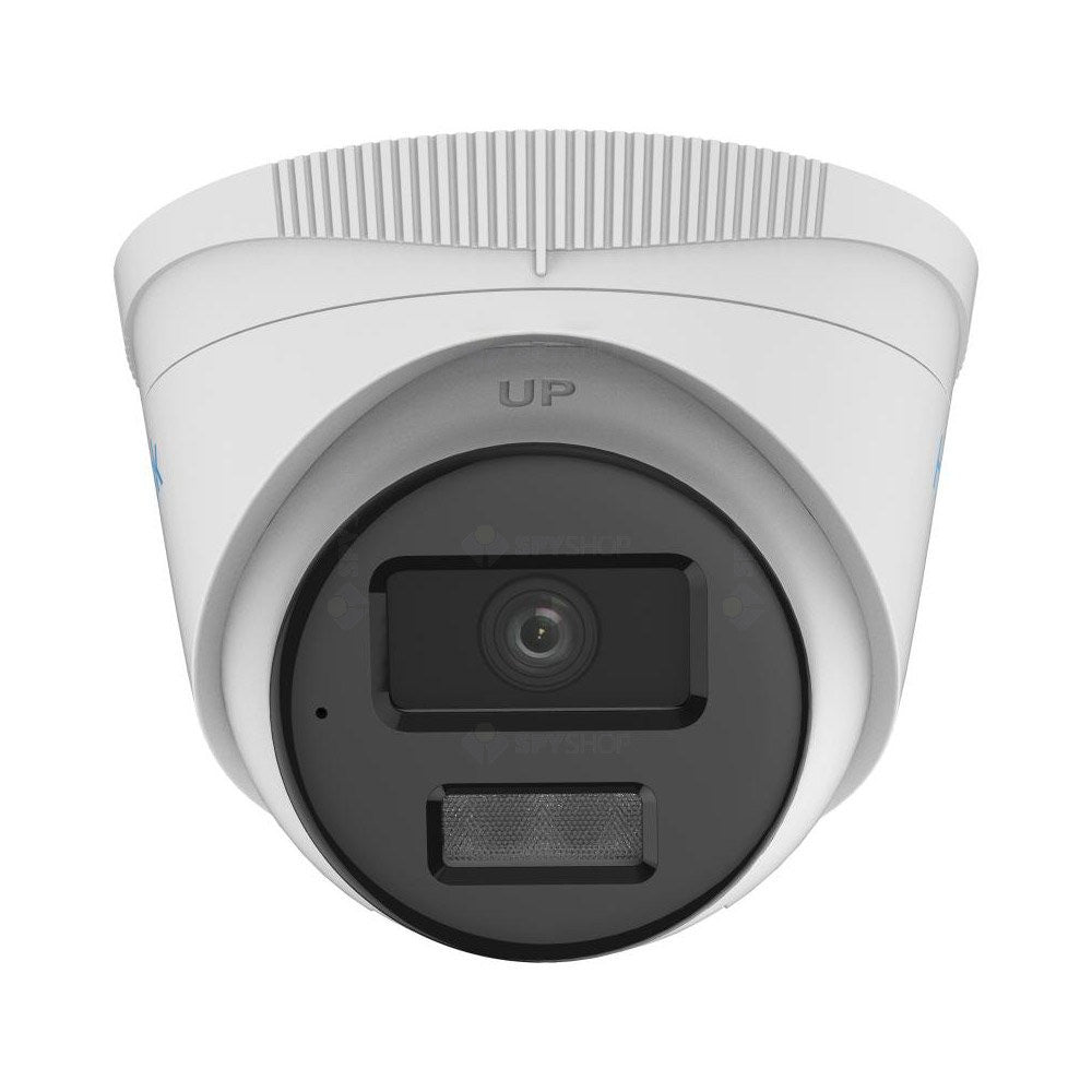 Camera supraveghere IP Dome cu iluminare duala Hikvision Hilook Smart Hybrid Light ColorVu IPC-T229HA-LU, 2MP, 2.8 mm, IR/lumina alba 30 m, microfon, PoE