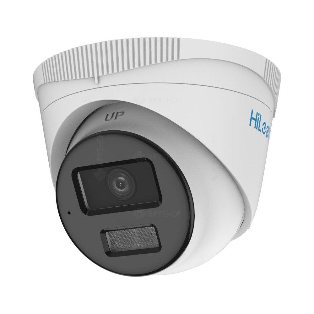 Camera supraveghere IP Dome cu iluminare duala Hikvision Hilook Smart Hybrid Light ColorVu IPC-T229HA-LU, 2MP, 2.8 mm, IR/lumina alba 30 m, microfon, PoE