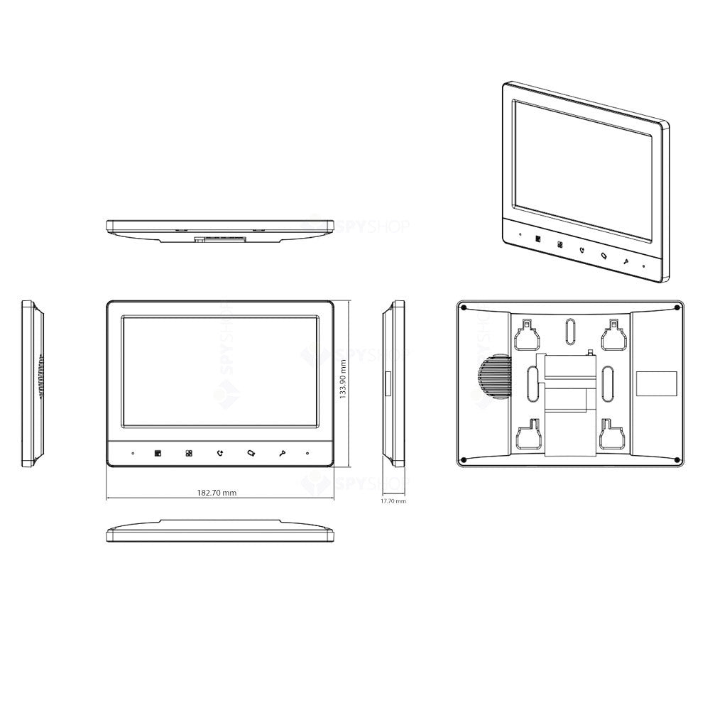 Kit videointerfon Dahua Eco Series KTA02, 1.3 MP, 1 familie, auto IR, aparent, 7 inch