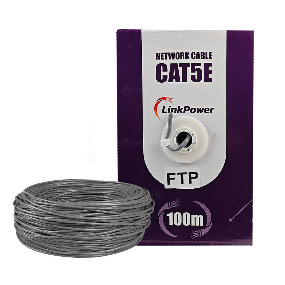 Cablu FTP CAT5E Cupru LinkPower LINK-FTP-100, pret/100 m, gri